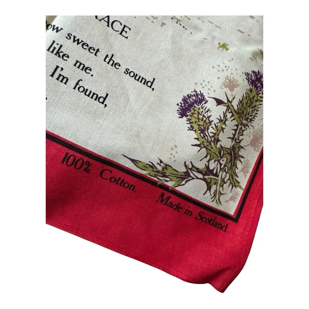 Amazing Grace Scotland Tea Towel Bagpiper Heather Ross Etrick Valley Cotton
